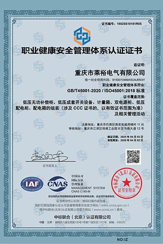 职业健康安全管理体系认证